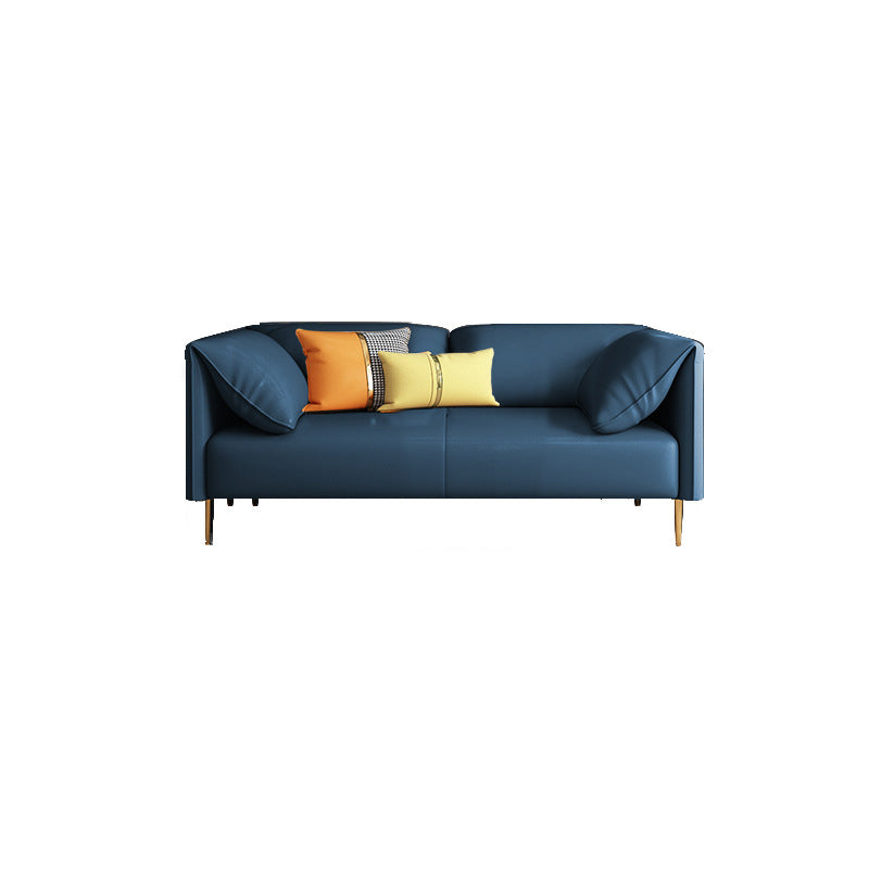 Faux Leather Modern Pillow Top Arm Sofa Standard Sofa for Living Room, Apartment