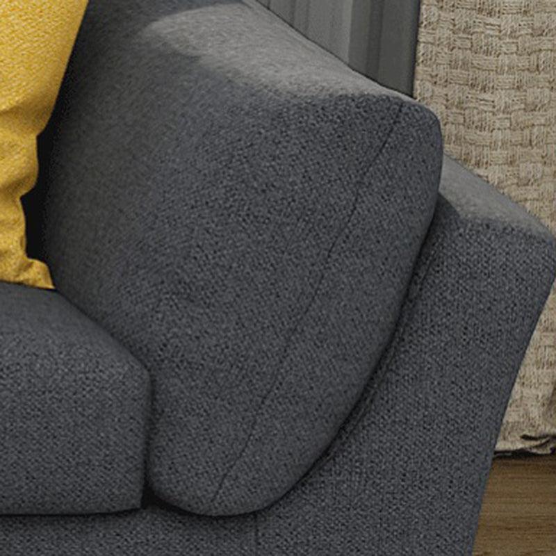 Modern Slipcovered Sofa & Chaise Fabric Flared Arm Sectional