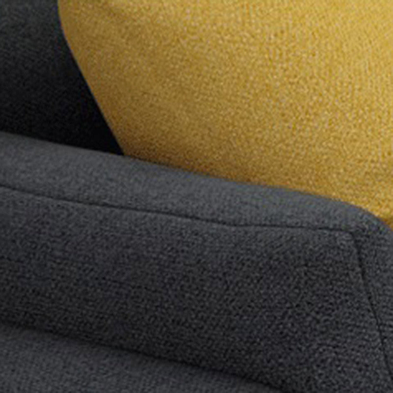 Modern Slipcovered Sofa & Chaise Fabric Flared Arm Sectional