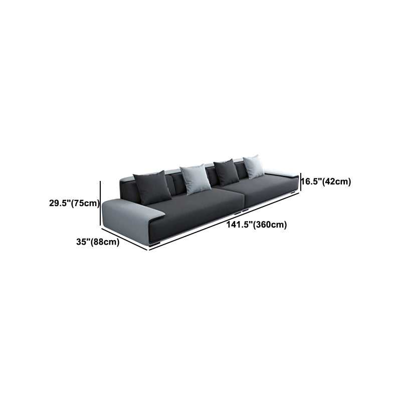 Scandinavian Velvet 3/4-seat Sectional Pillow Top Arm Sectional