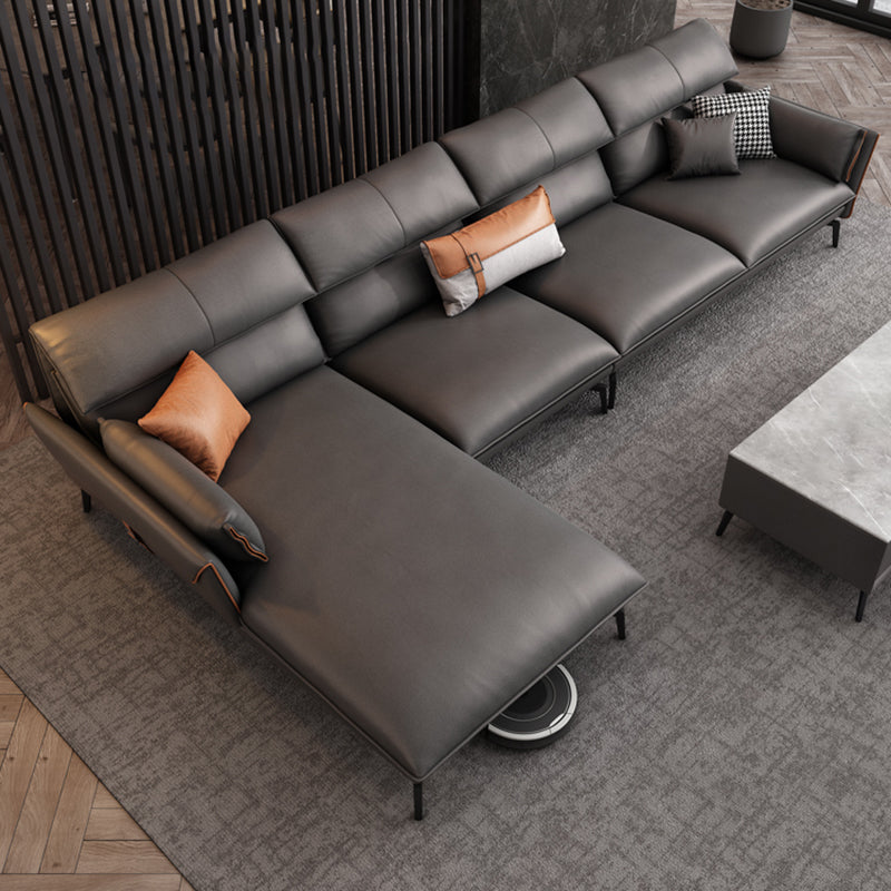 Stain Resistant Modernism Sofa & Chaise Flared Arm Sectional