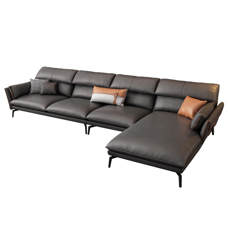 Stain Resistant Modernism Sofa & Chaise Flared Arm Sectional