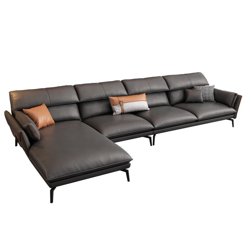 Stain Resistant Modernism Sofa & Chaise Flared Arm Sectional