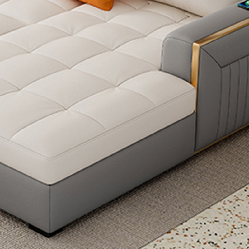 Stain Resistant Sofa Bed USB Charging Convertible Sectional with Storage