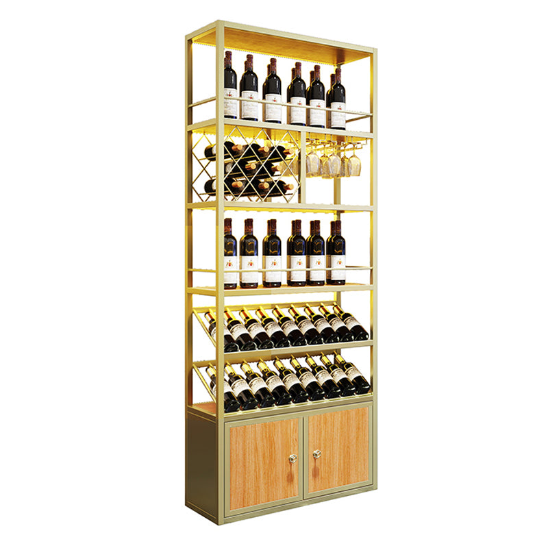 Industrial Freestanding Wine Rack Kit Metal Bottle Holder with Shelf