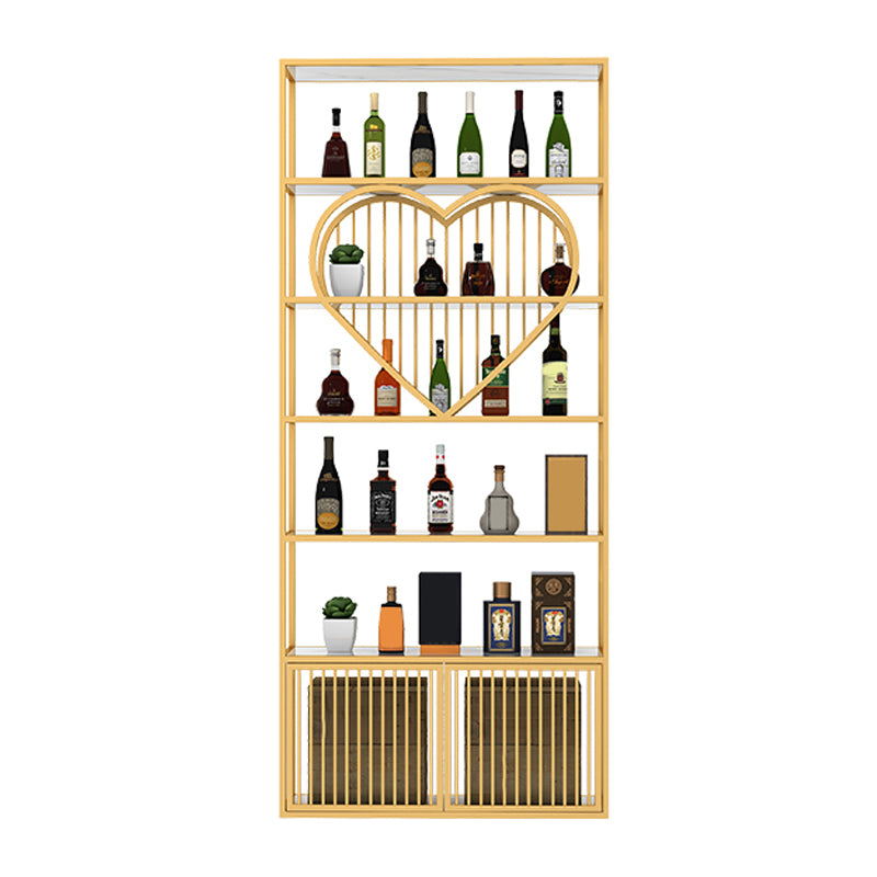 Luxury Freestanding Wine Bottle Rack Metal with Storage Shelves Bottle Holder