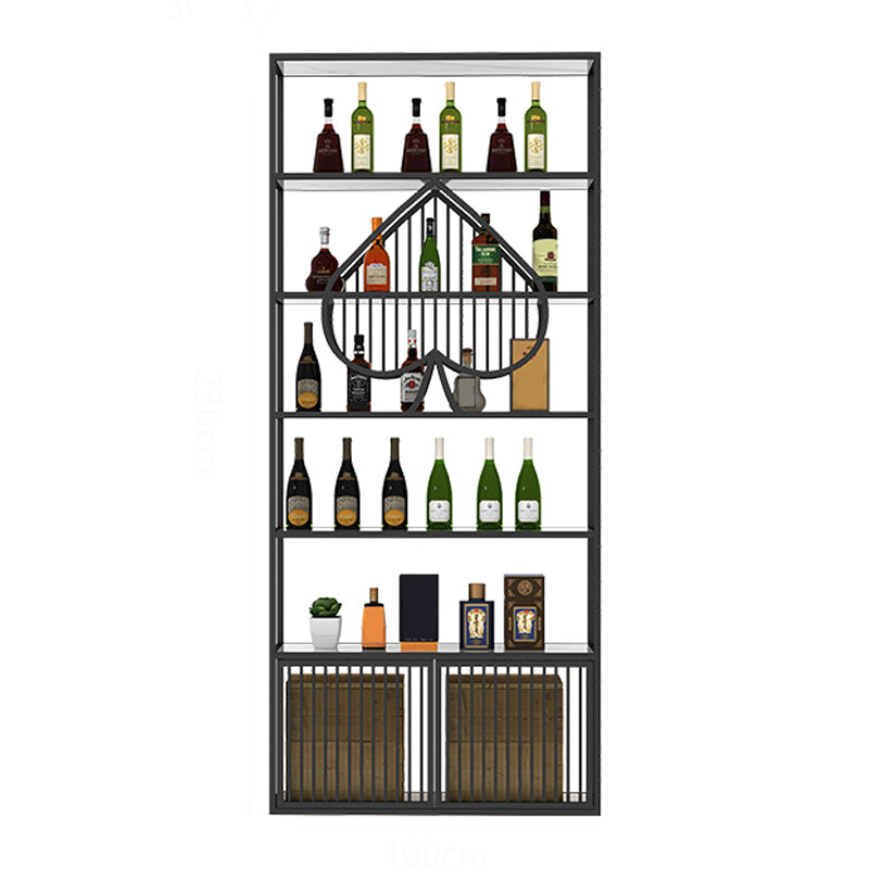 Luxury Freestanding Wine Bottle Rack Metal with Storage Shelves Bottle Holder