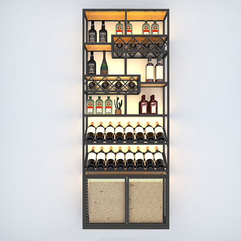 Iron Floor Wine Bottle & Glass Rack Industrial Wine Rack Kit
