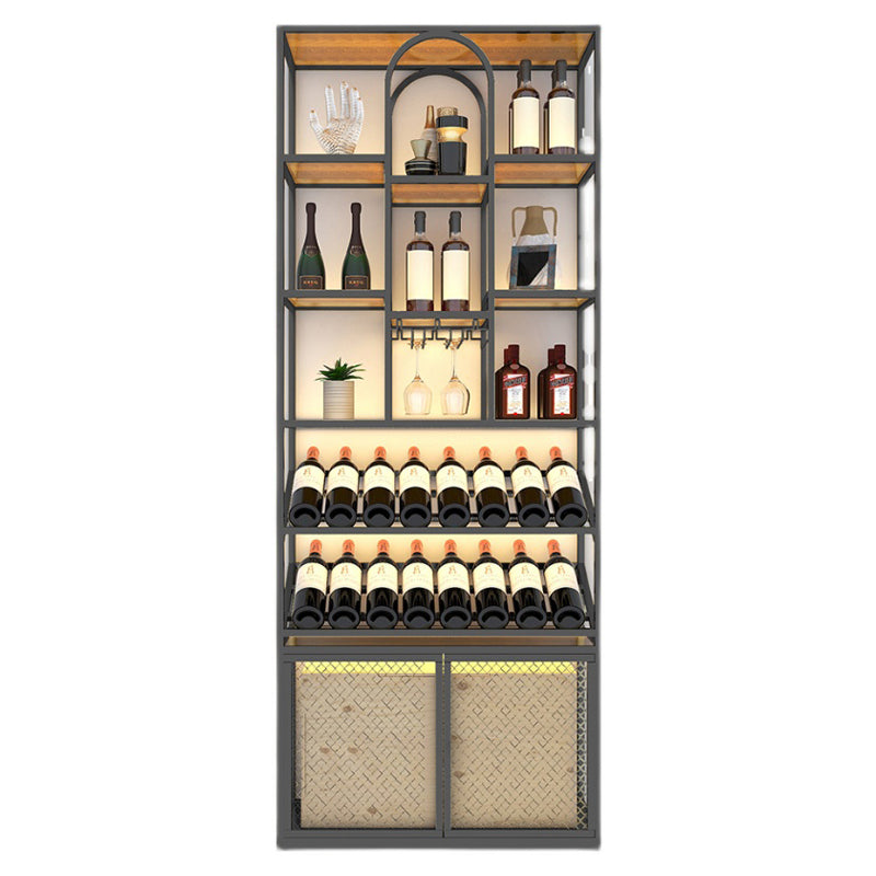 Iron Floor Wine Bottle & Glass Rack Industrial Wine Rack Kit