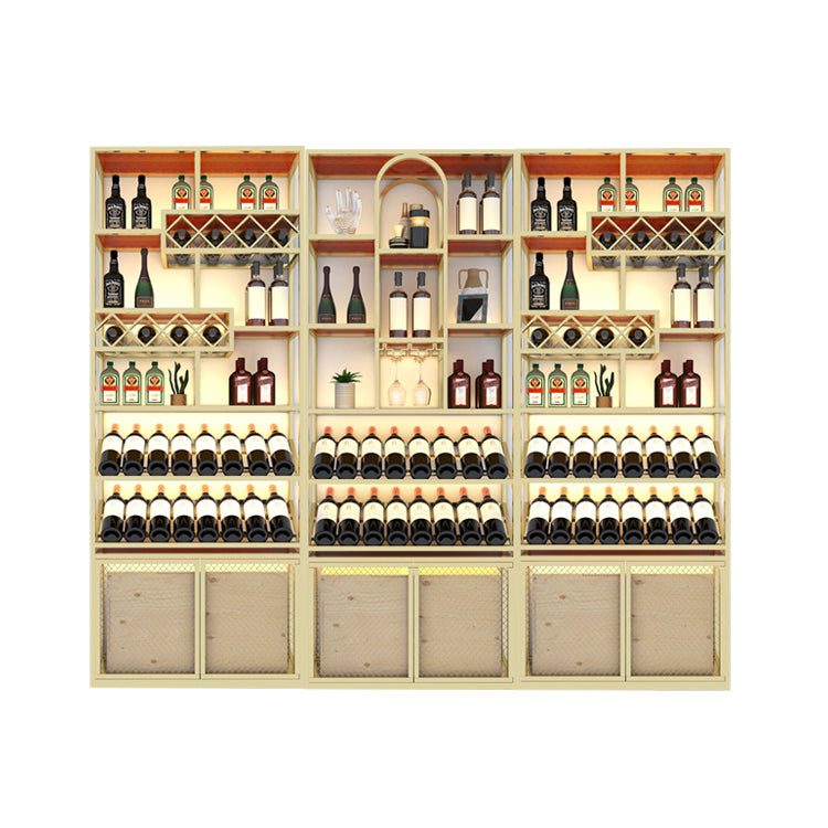 Iron Floor Wine Bottle & Glass Rack Industrial Wine Rack Kit