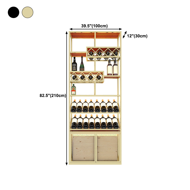 Iron Floor Wine Bottle & Glass Rack Industrial Wine Rack Kit