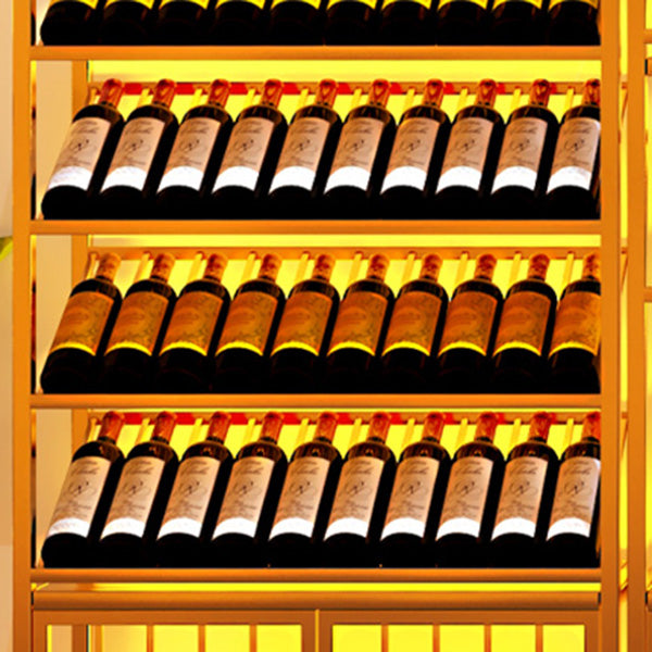 Glam Freestanding Wine Rack Bottle Metal Bottle Holder in Gold