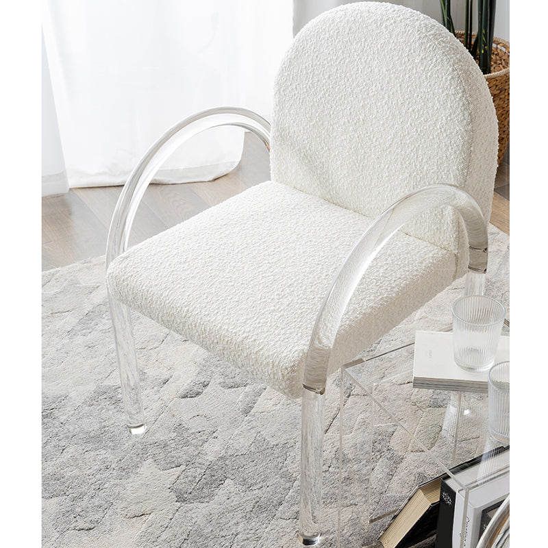 Tight Back Round Arms and Armless Basic Four Leg Accent Chair Set