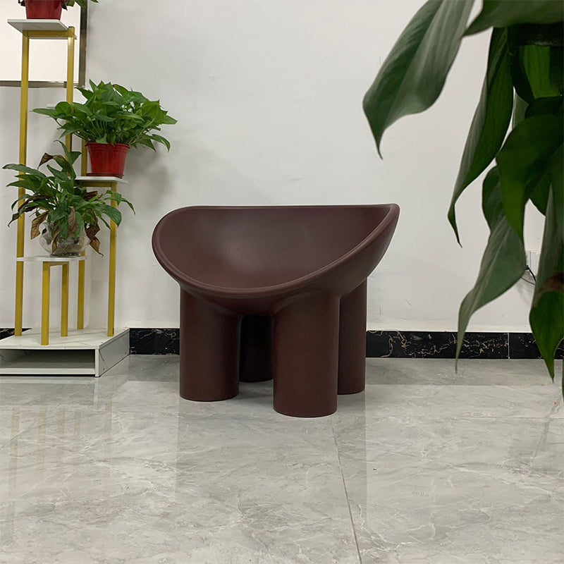 Modern Armless PP Accent Chair Bowl Shape Elephant Legs Papasan Chair