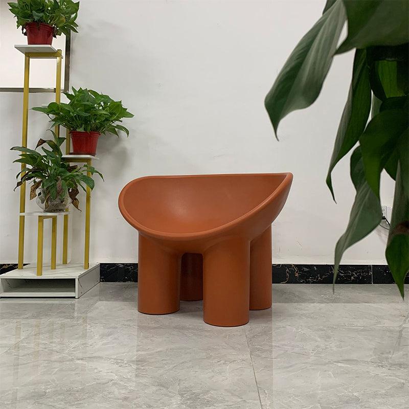 Modern Armless PP Accent Chair Bowl Shape Elephant Legs Papasan Chair