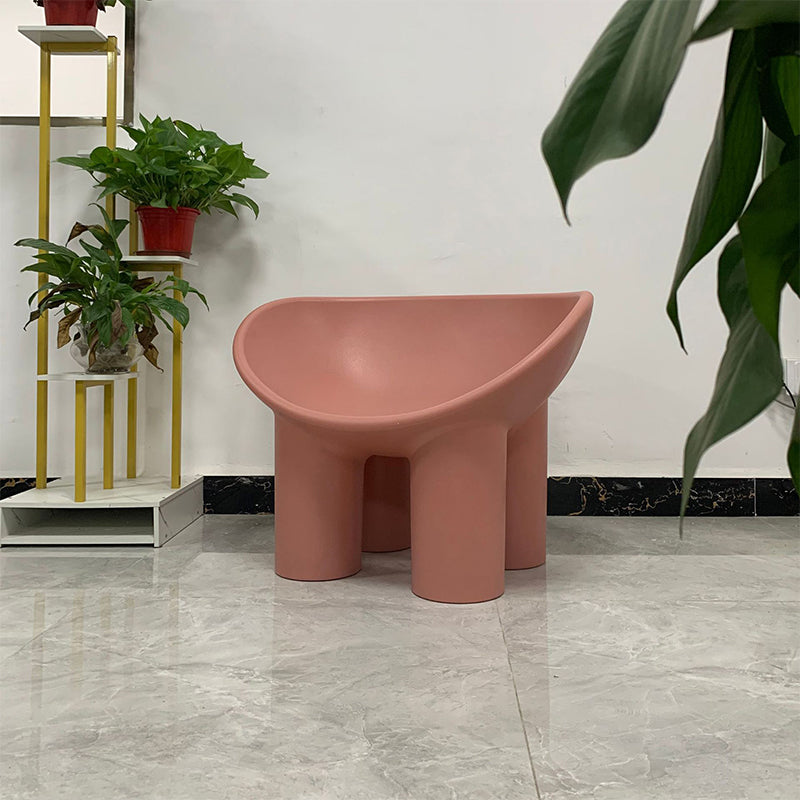 Modern Armless PP Accent Chair Bowl Shape Elephant Legs Papasan Chair