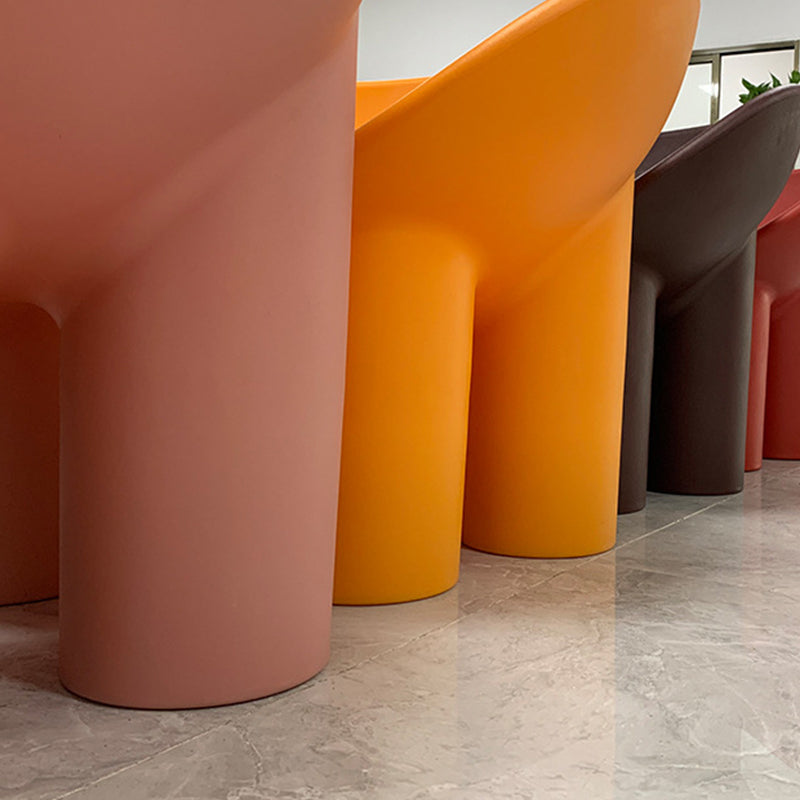 Modern Armless PP Accent Chair Bowl Shape Elephant Legs Papasan Chair