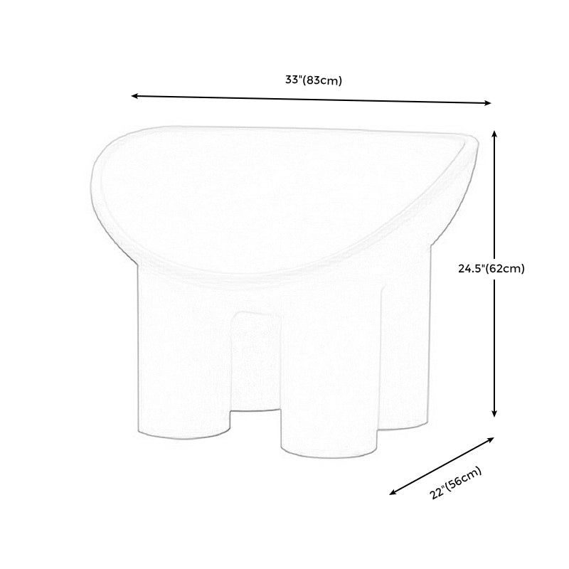 Modern Armless PP Accent Chair Bowl Shape Elephant Legs Papasan Chair