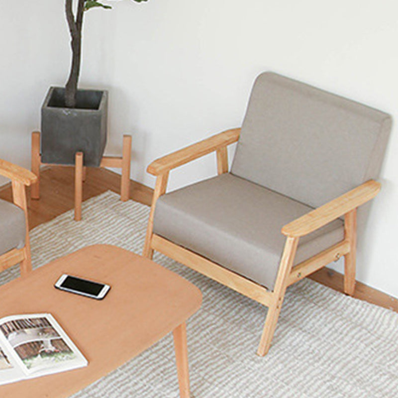 Linen Arm Chair 25.19" L x 23.22" W x 27.95" H Solid Wood Frame Accent Armchair