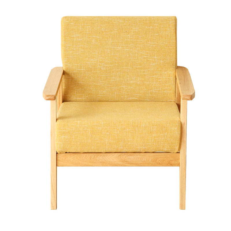 Linen Arm Chair 25.19" L x 23.22" W x 27.95" H Solid Wood Frame Accent Armchair