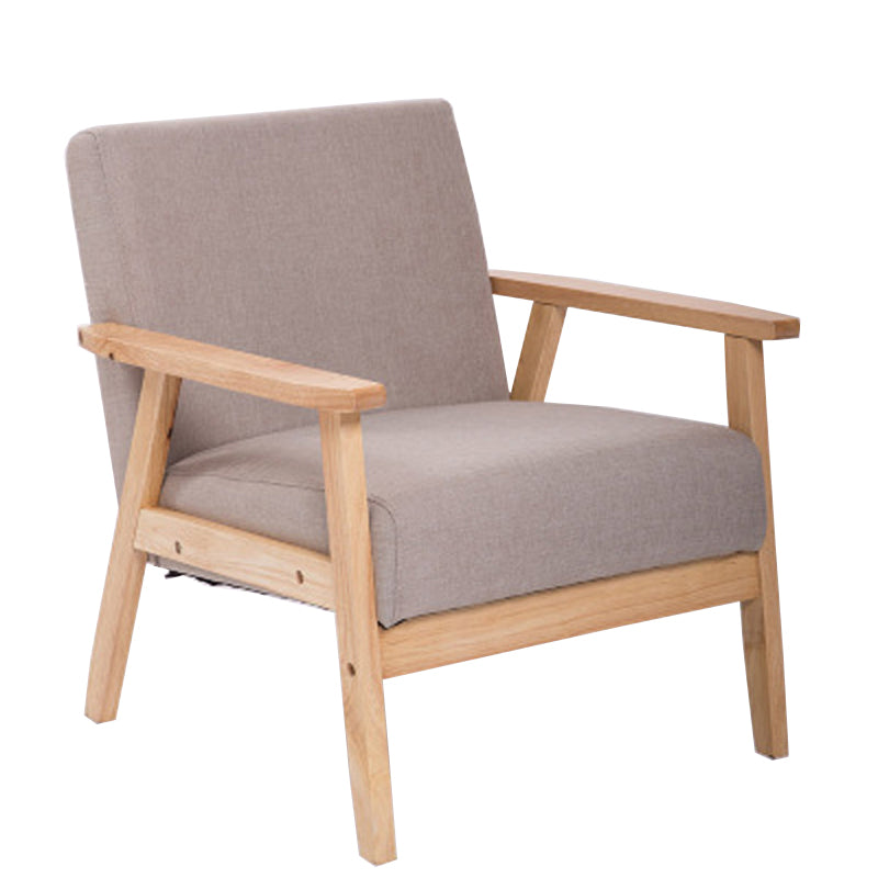 Linen Arm Chair 25.19" L x 23.22" W x 27.95" H Solid Wood Frame Accent Armchair