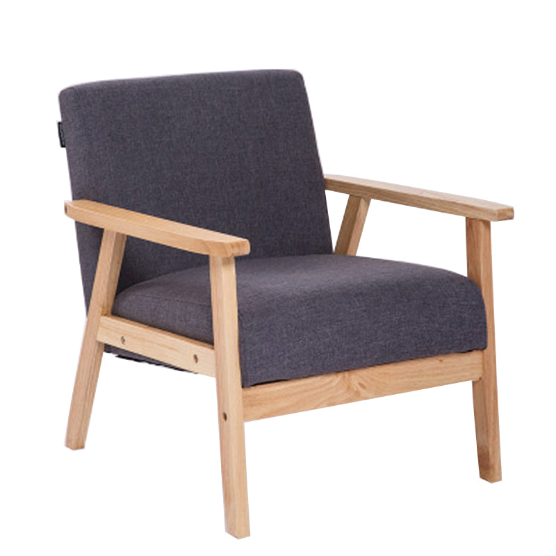 Linen Arm Chair 25.19" L x 23.22" W x 27.95" H Solid Wood Frame Accent Armchair