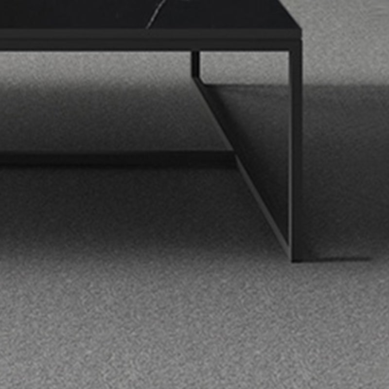 Rectangle Cocktail Table Slate Four Legs Coffee Table Light Grey