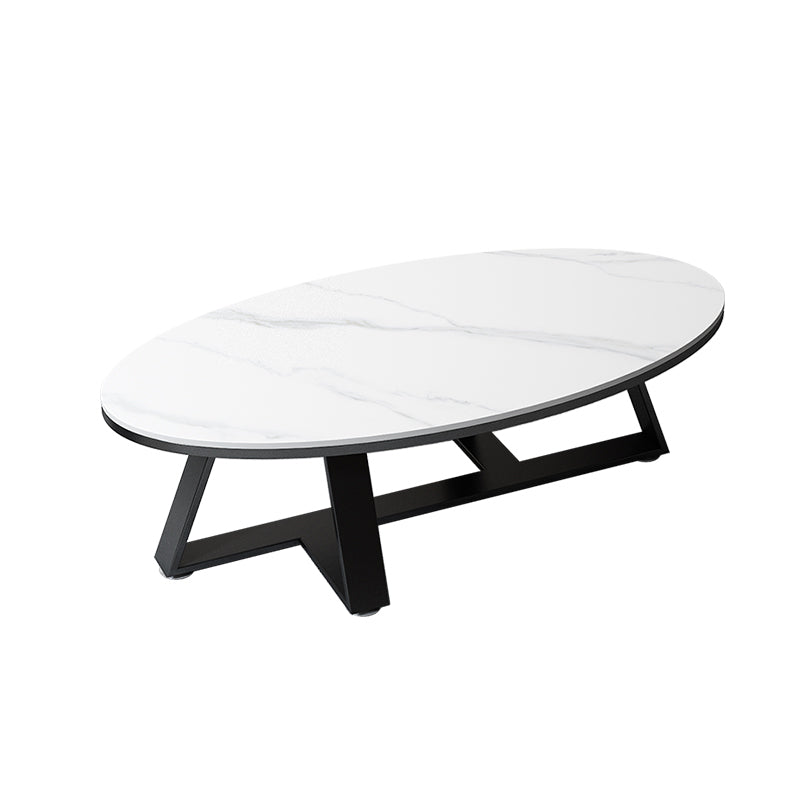 Oval Coffee Table Cocktail Table Slate Coffee Table for Living Room