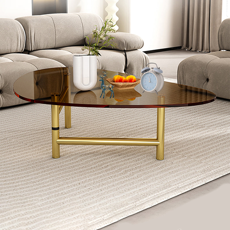 Modern Tempered Glass Top Coffee Table Triangle Coffee Table