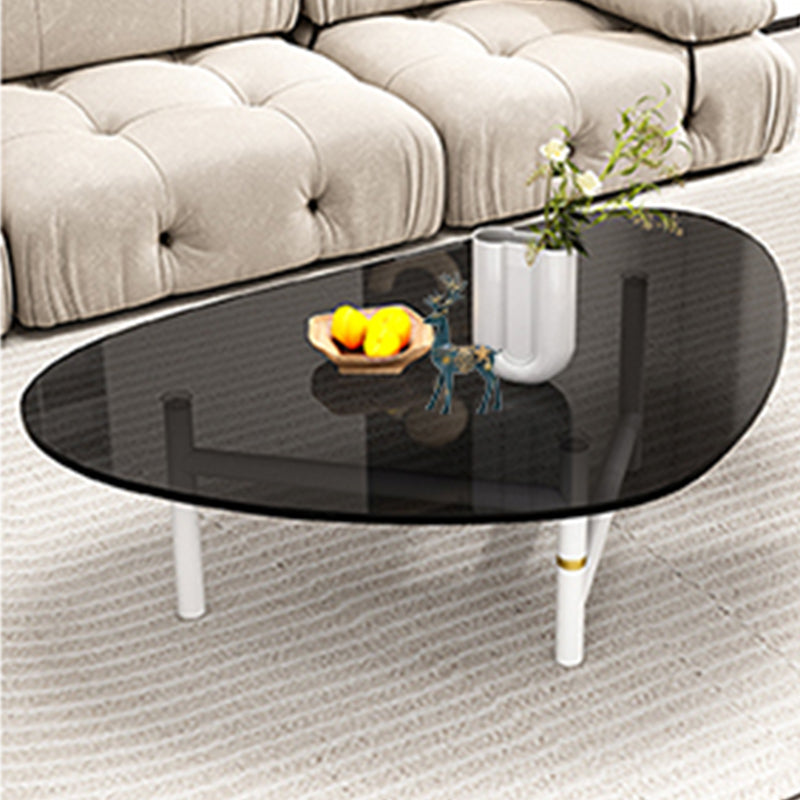 Modern Tempered Glass Top Coffee Table Triangle Coffee Table