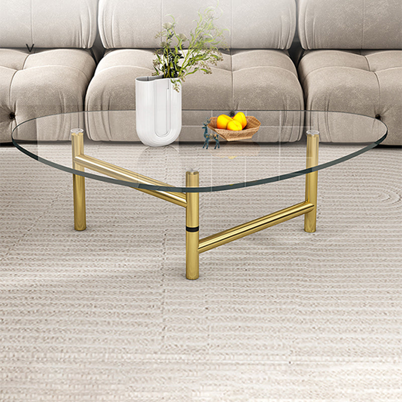 Modern Tempered Glass Top Coffee Table Triangle Coffee Table