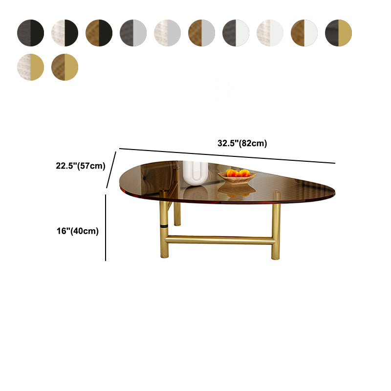 Modern Tempered Glass Top Coffee Table Triangle Coffee Table