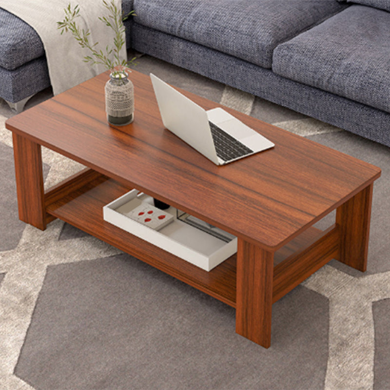 Rectangular 4 Legs Base Design Artificial Material Modern Style Coffee Table