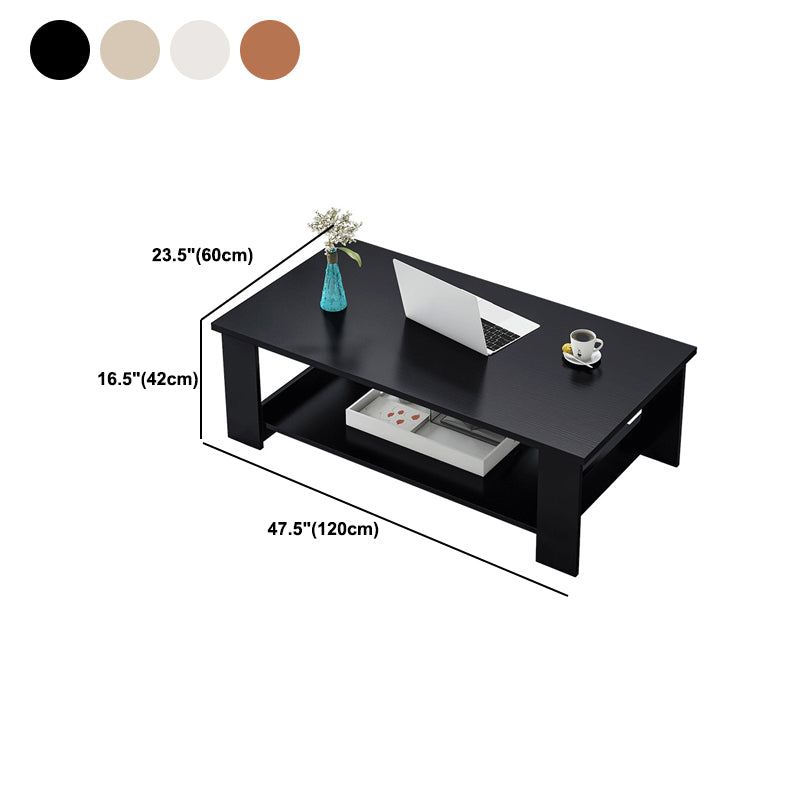 Rectangular 4 Legs Base Design Artificial Material Modern Style Coffee Table
