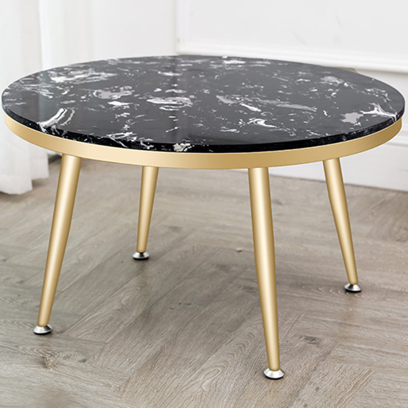 Glam Round Faux Marble Coffee Table 4 Legs 1 Coffee Table for Living Room
