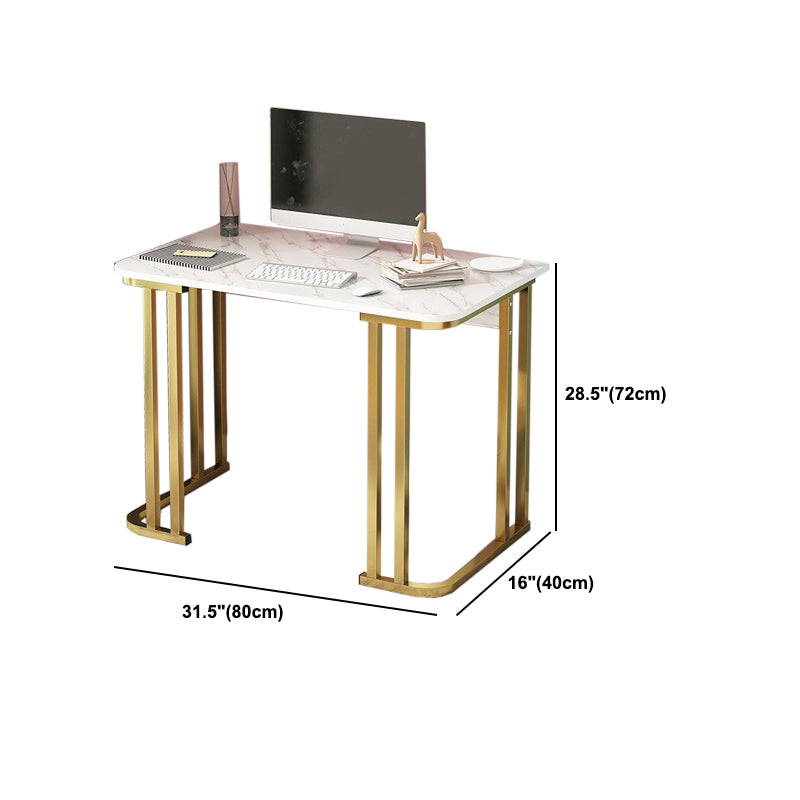 Rectangle Bar Dining Table Contemporary Bar Table with Sled Base in Gold