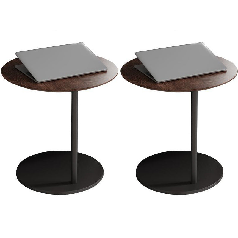Modern Round Stone Pedestal Sofa Side Accent Table - Dia 19.69"