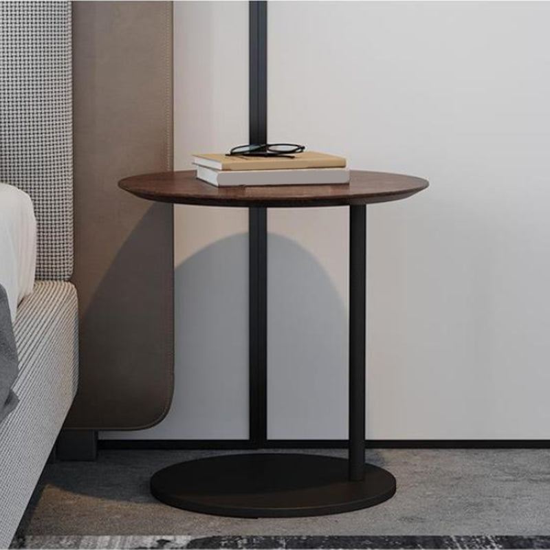 Modern Round Stone Pedestal Sofa Side Accent Table - Dia 19.69"