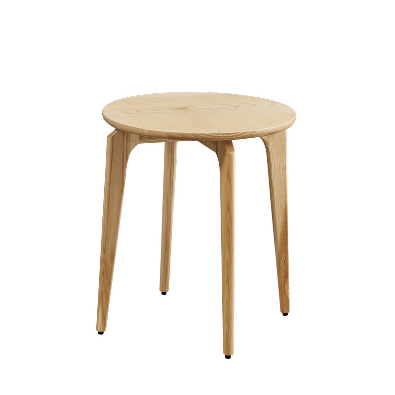 Scandinavian 19.6-inch Round Wood Top Side Table 3 Legs/4 Legs End Table