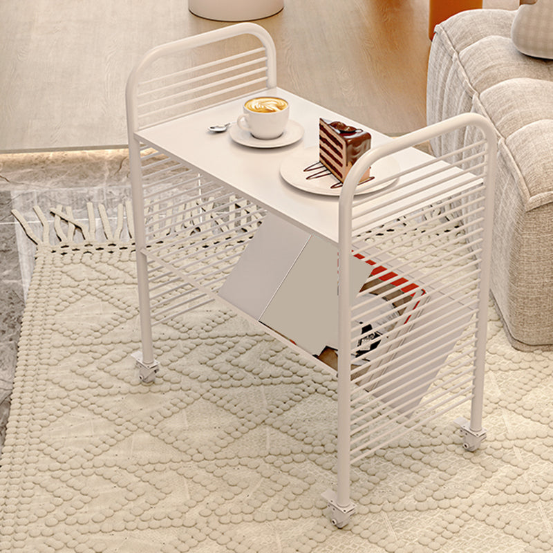 Contemporary 24" Tall Metal End Table Rectangular Side Table