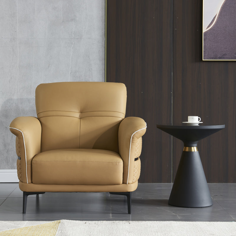 Dia 19.69" Round Black Glass Top End Table Modern Cone Shape Side Table