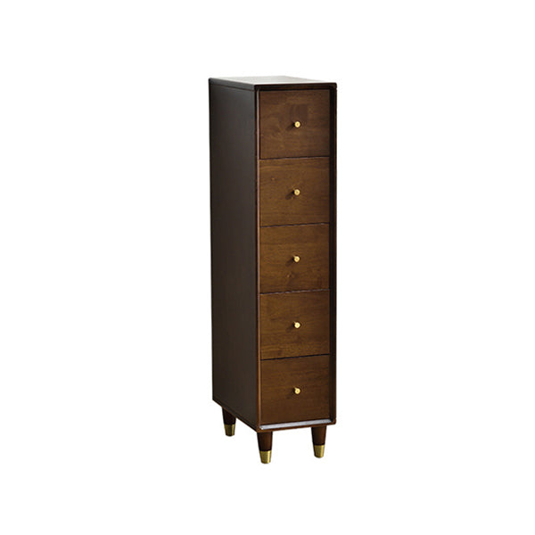 15.74" Wide Modern Wooden Accent Chest Rubberwood Chest with 5 Drawers