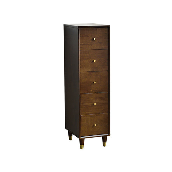 15.74" Wide Modern Wooden Accent Chest Rubberwood Chest with 5 Drawers