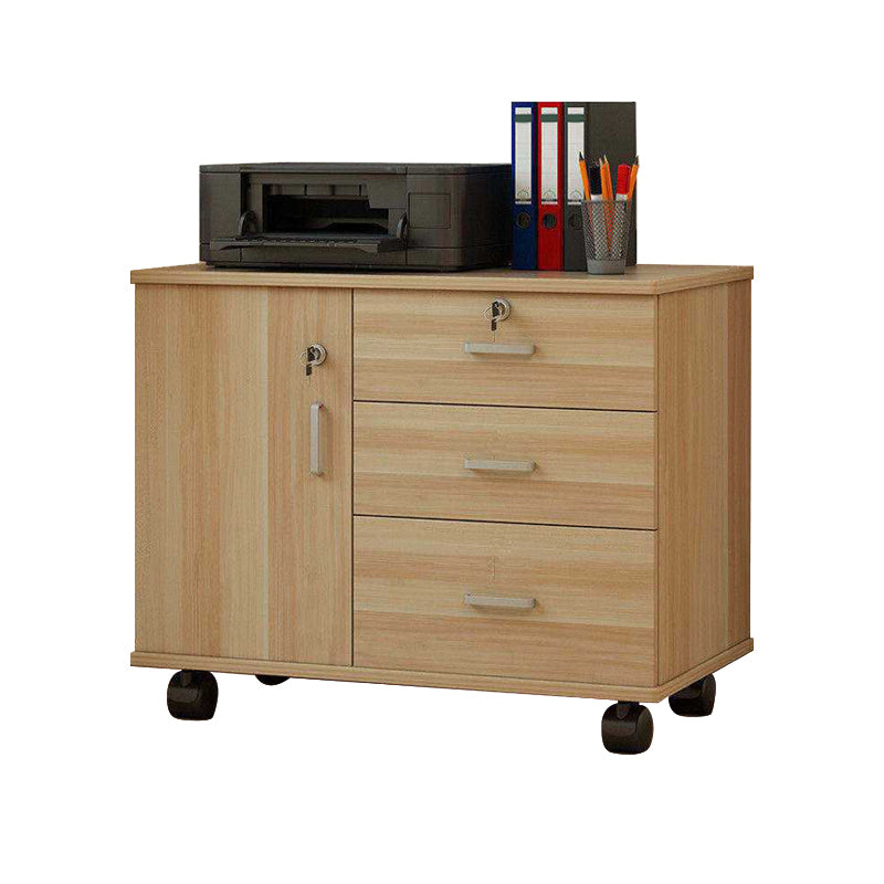 Modern Wooden Accent Cabinet with 1 Door Side Cabinet with Drawers