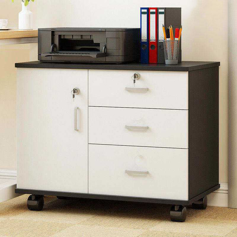 Modern Wooden Accent Cabinet with 1 Door Side Cabinet with Drawers