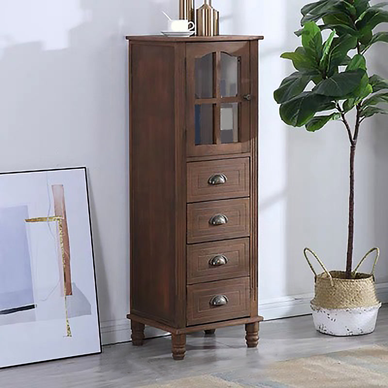 Wood Accent Cabinet with 1 Door 11.81" Wide Rectangle Side Cabinet