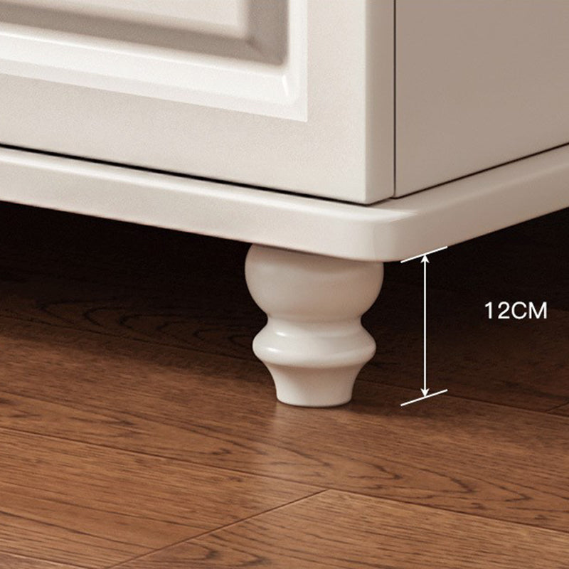 White Wood Accent Cabinet with Drawers 15.74" Wide Modern Standard Side Cabinet