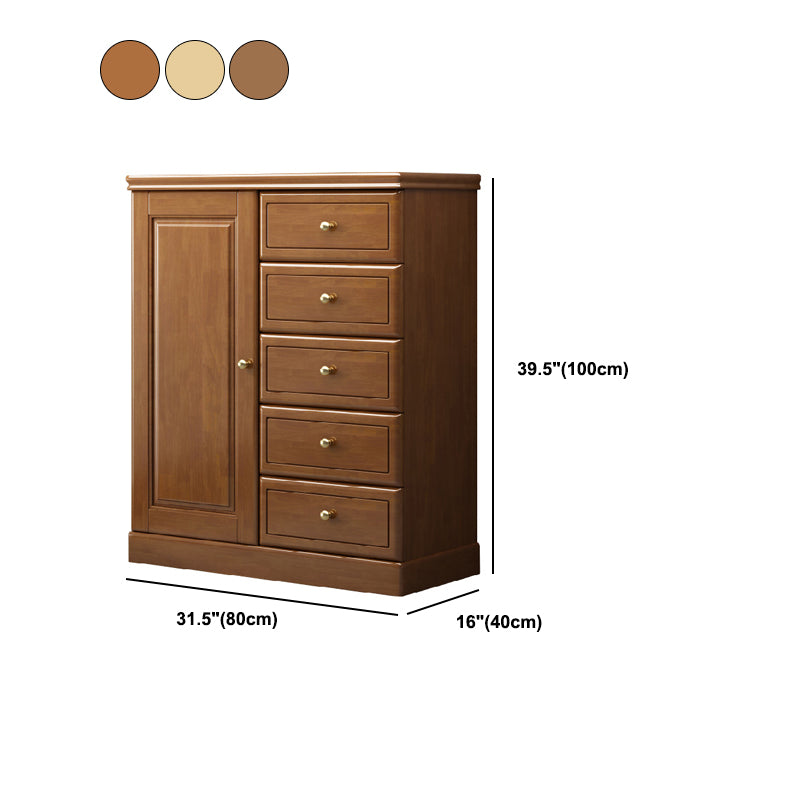 Rubberwood Accent Cabinett with 1 Door 15.74" Wide Modern Side Cabinet