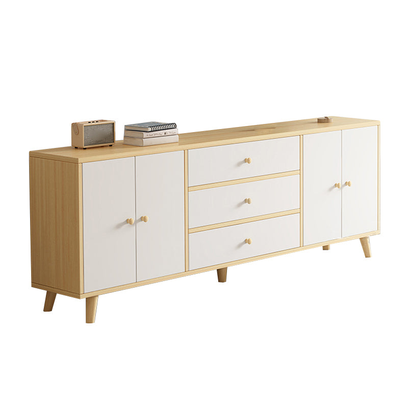 Scandinavian Style Wood TV Stand 2-Door TV Console with Storage