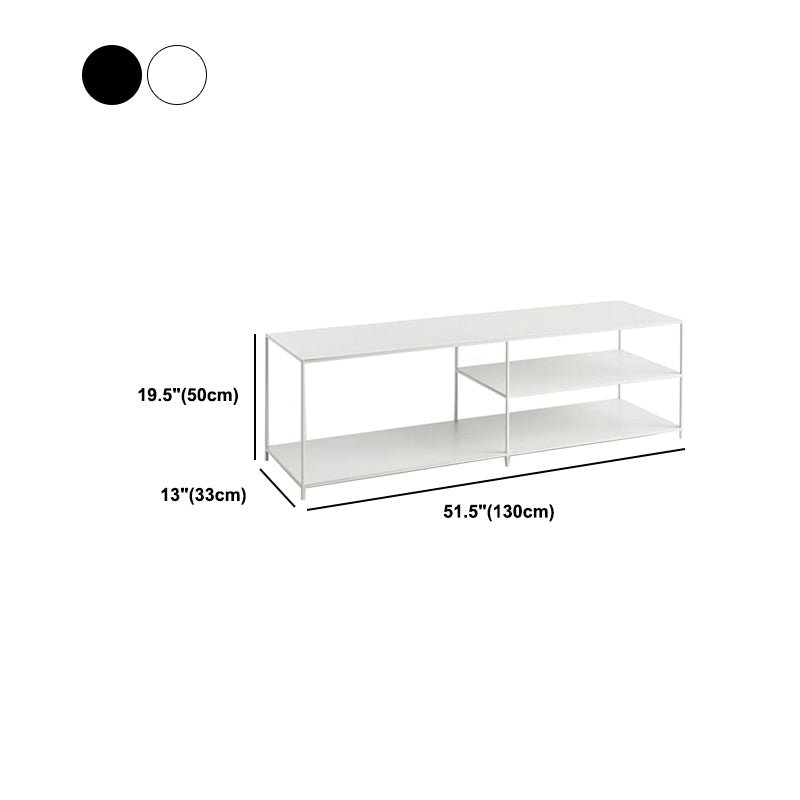 19.69"H TV Stand Open Storage Industrial Style TV Console with 3-shelf